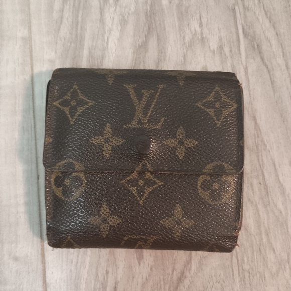 Vintage Louis Vuitton Wallet Card Holder Brown leather Made in France Authentic - Picture 2 of 14